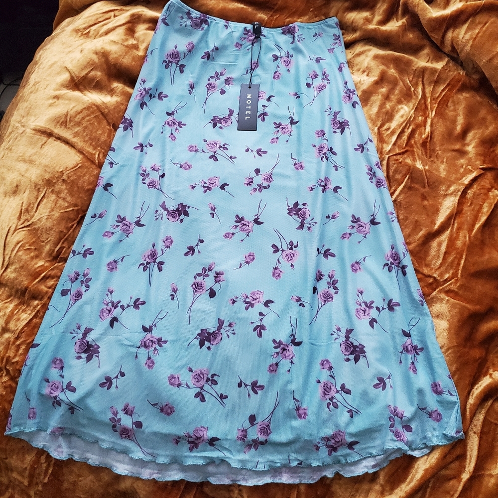 🌸Motel Rocks Lilac Rose Khaki Taura Midi Skirt